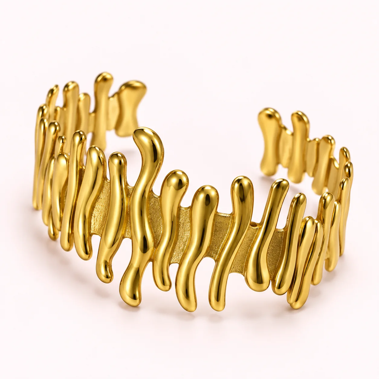 Bracelet Ondes Dorées Ajustable