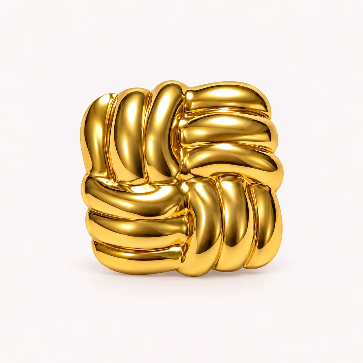 Boucles d’Oreilles Nœud Tressé Doré