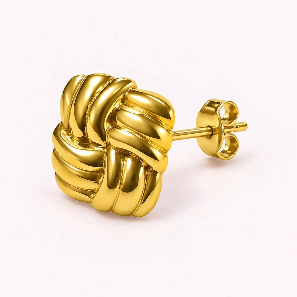 Boucles d’Oreilles Nœud Tressé Doré
