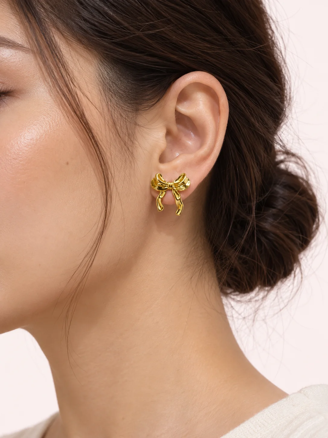 Boucles d’Oreilles Nœud Doré