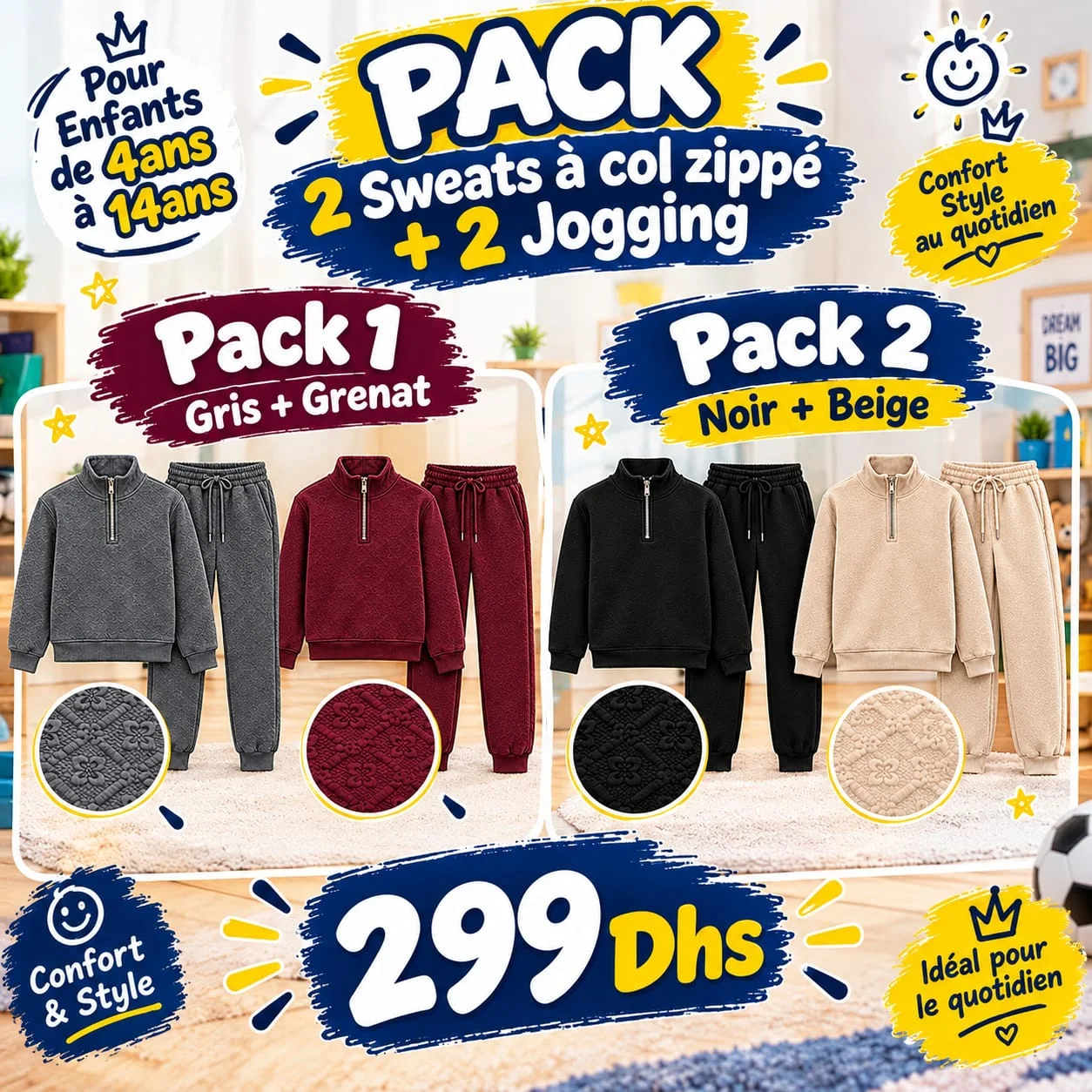 Ensemble Sweat Zippé avec Jogging Enfants