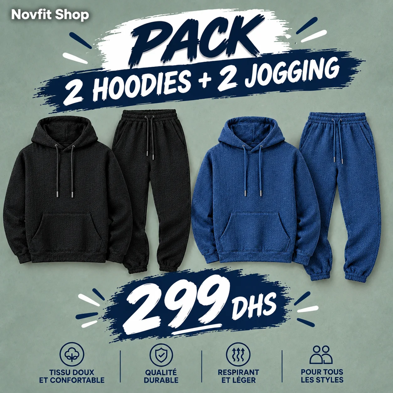 Pack 2 Hoodies + 2 Jogging V2