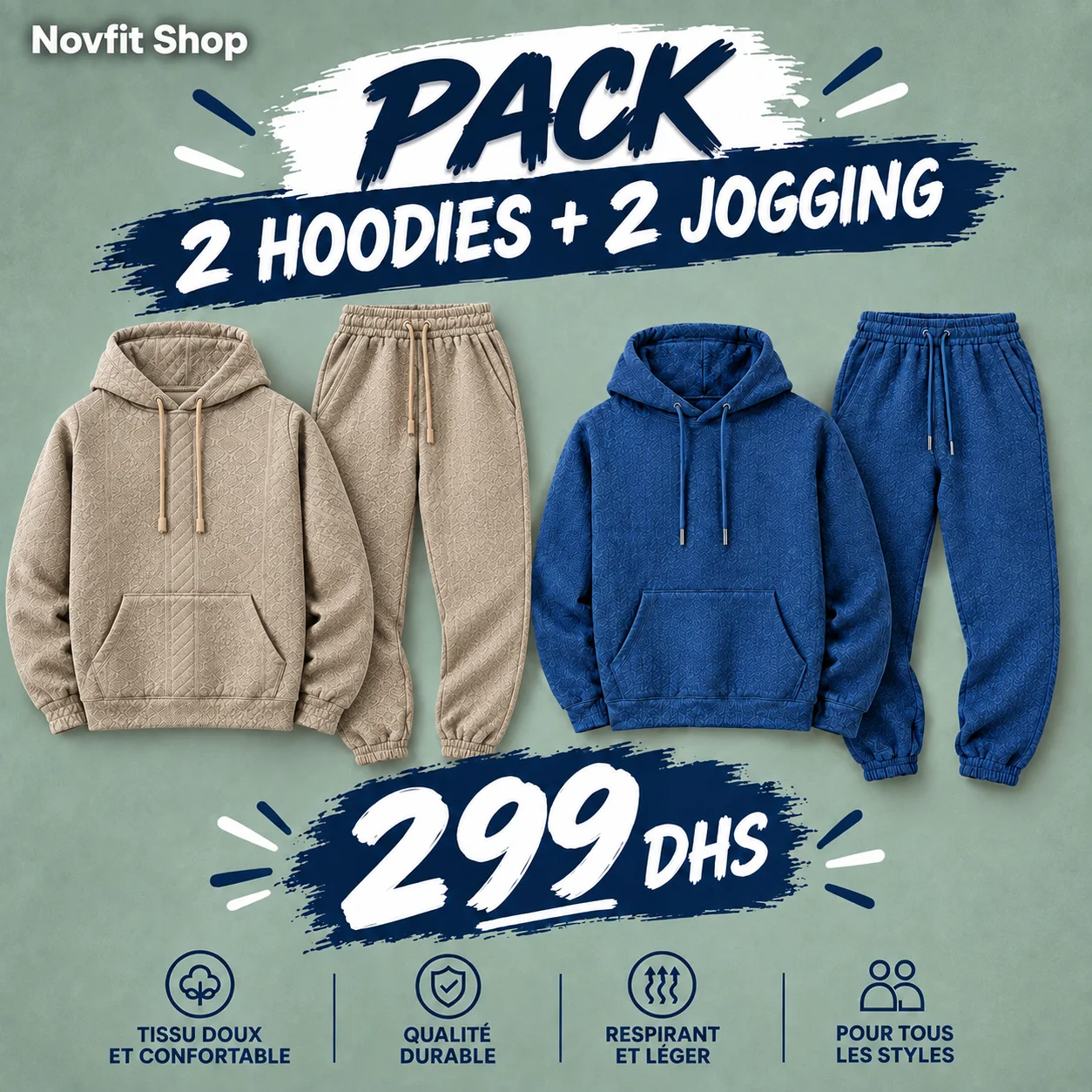 Pack 2 Hoodies + 2 Jogging V5