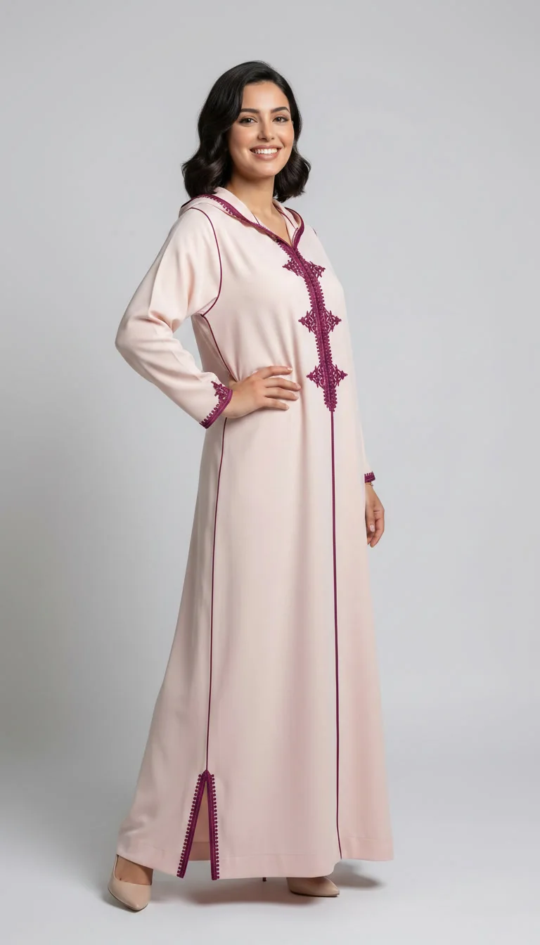 Djellaba Royale en Crêpe de Soie