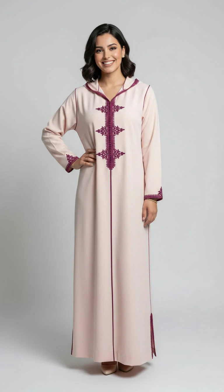 Djellaba Royale en Crêpe de Soie