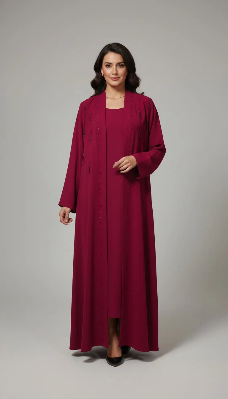 Abaya perlée signature – Élégance qui illumine