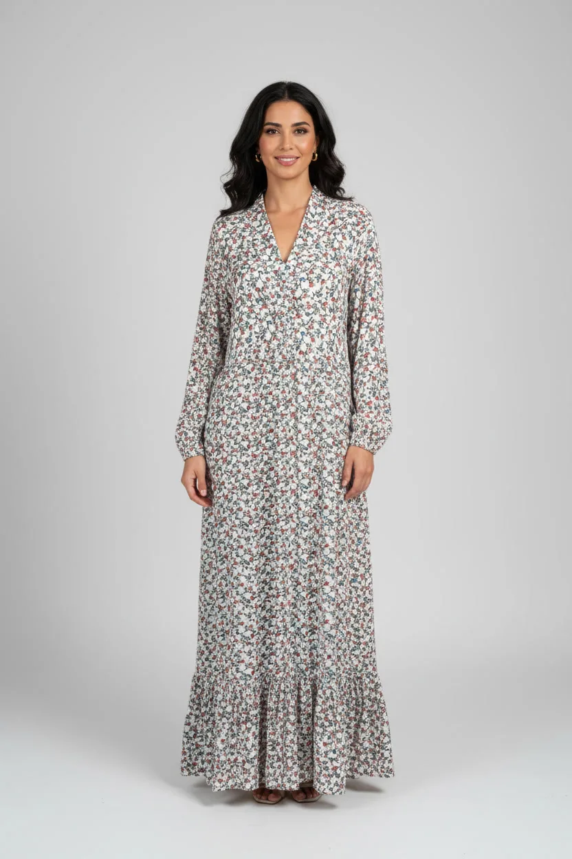 Robe Longue en Lin Imprimé - Bohème Chic & Légère