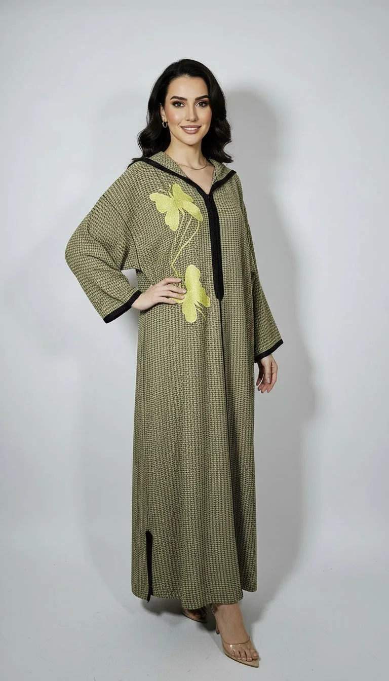 Djellaba Prestige – Tissu Type Chanel, Tarz Rbati & Coupe Makhzania