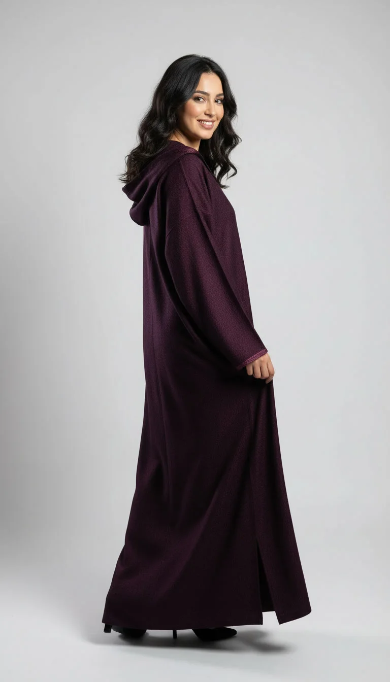 Djellaba Classique – Tissu Type Chanel & Coupe Makhzania Élégante