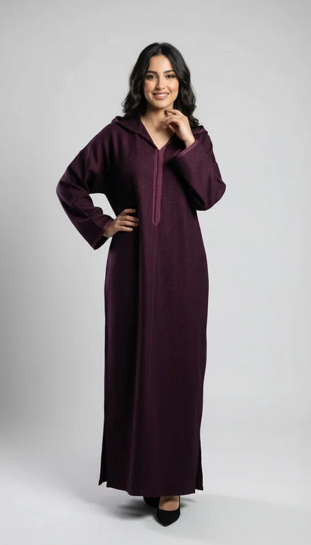 Djellaba Classique – Tissu Type Chanel & Coupe Makhzania Élégante
