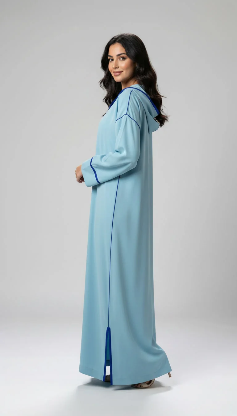 Djellaba Makhzania en Crêpe de Soie