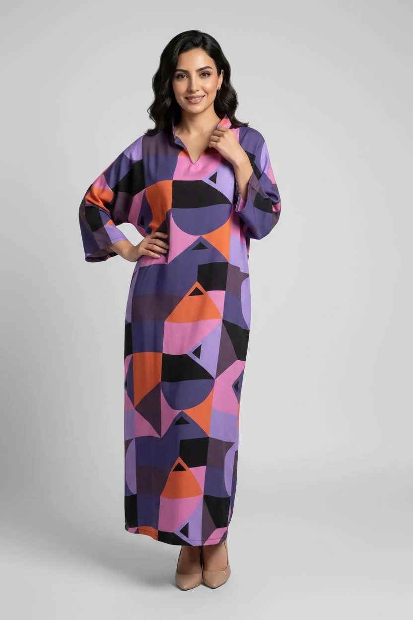 Robe Longue en Lin Imprimé - Bohème Chic & Légère