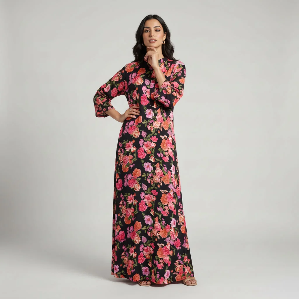 Robe Longue en Lin Imprimé - Bohème Chic & Légère