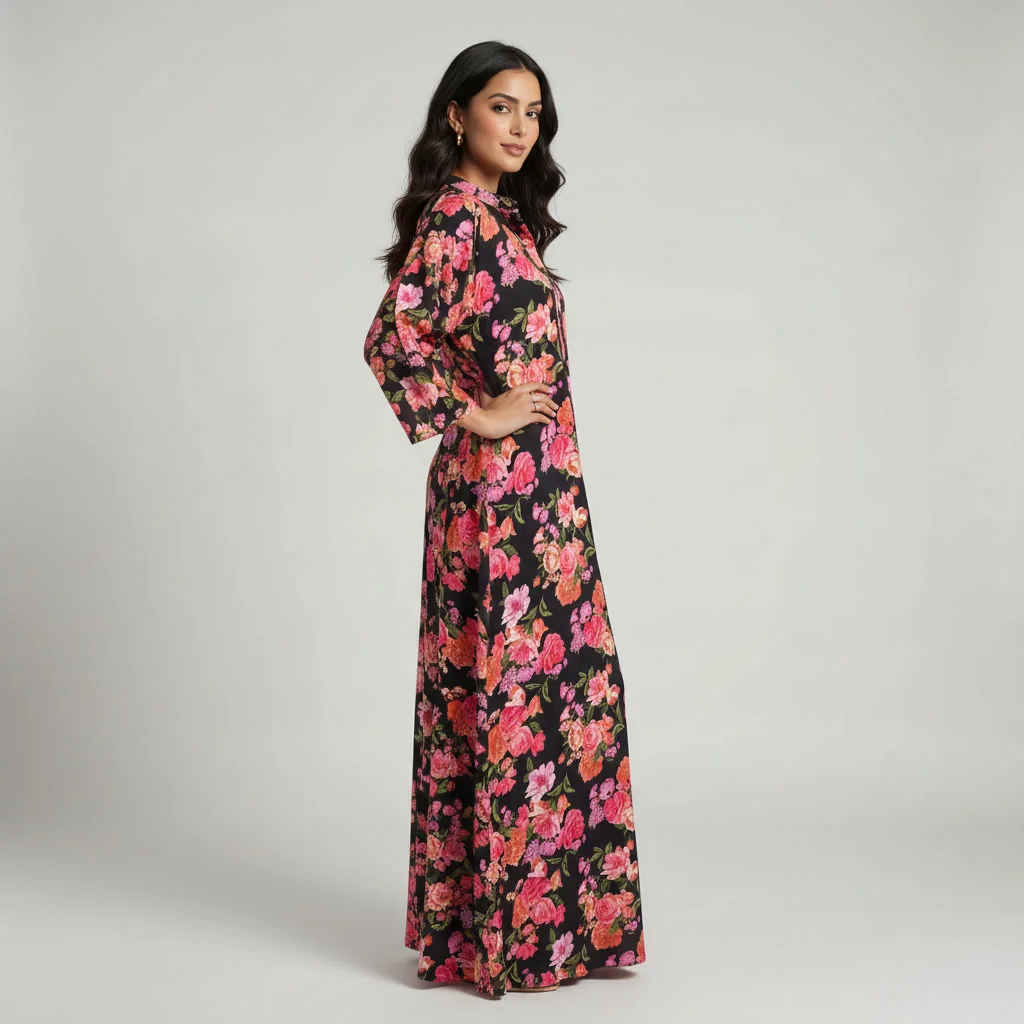 Robe Longue en Lin Imprimé - Bohème Chic & Légère