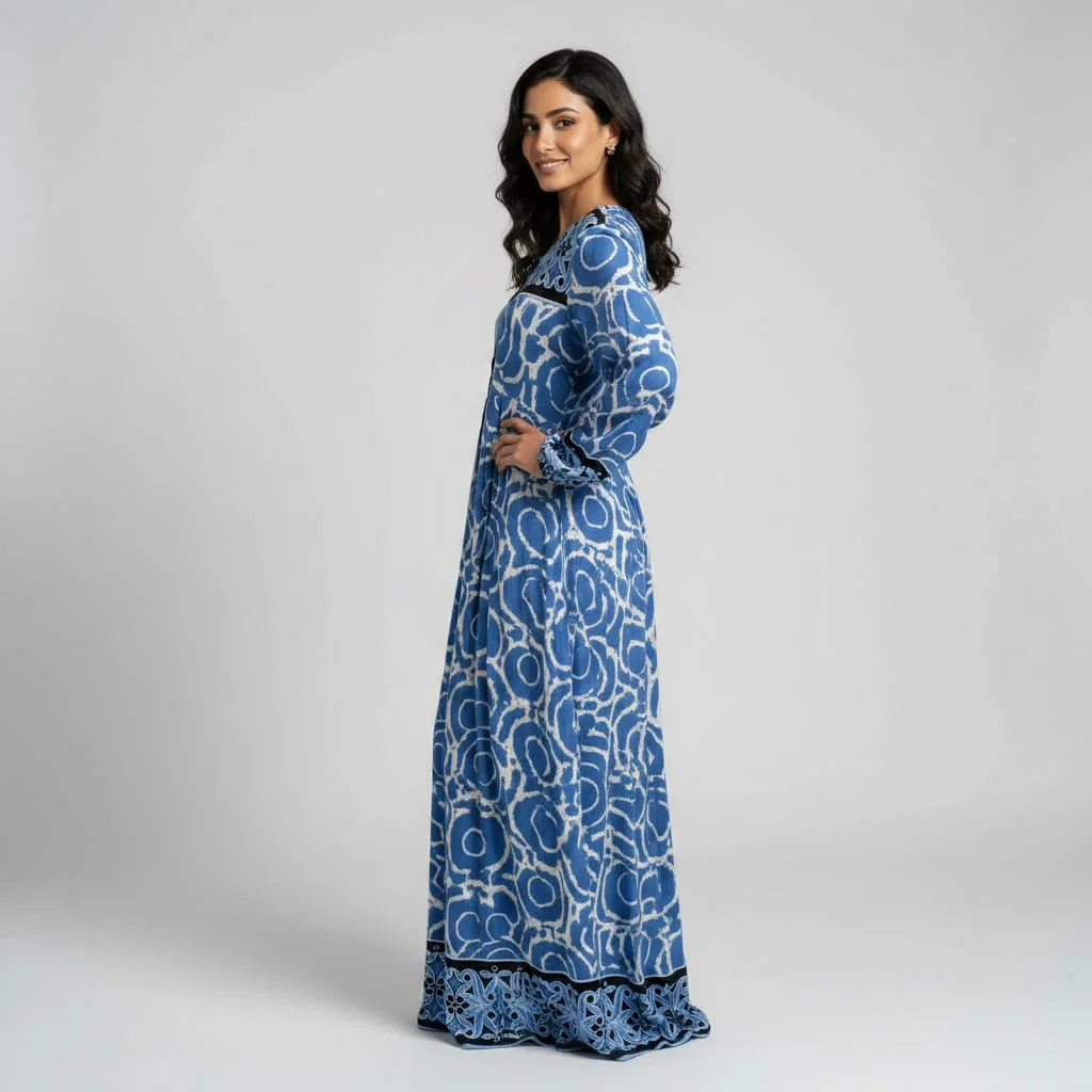 Robe Longue en Lin Imprimé - Bohème Chic & Légère
