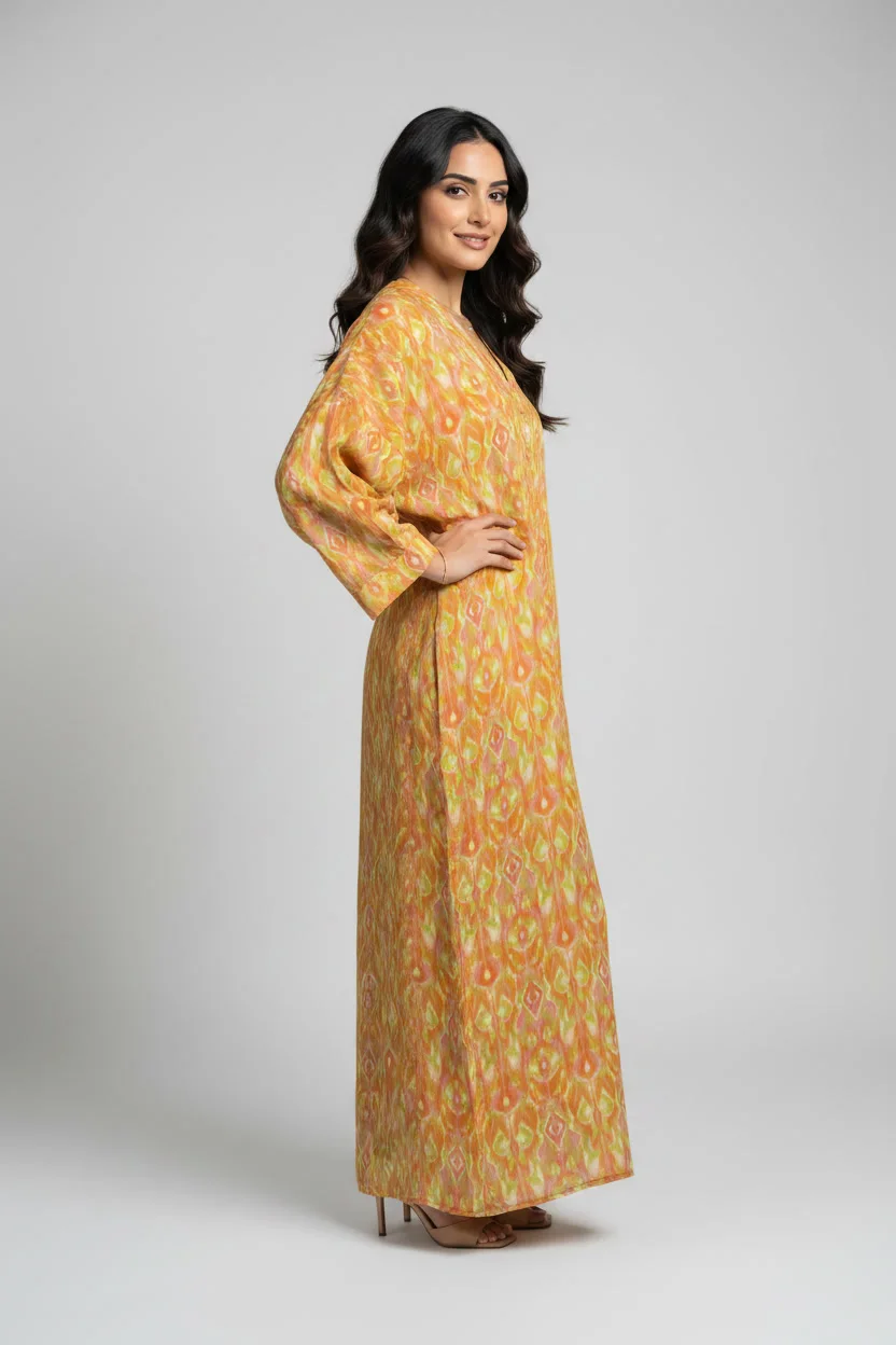 Robe Longue en Lin Imprimé - Bohème Chic & Légère