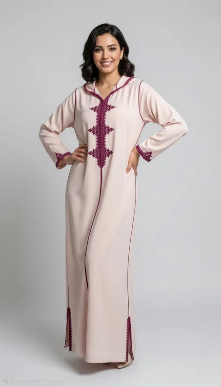 Djellaba Royale en Crêpe de Soie