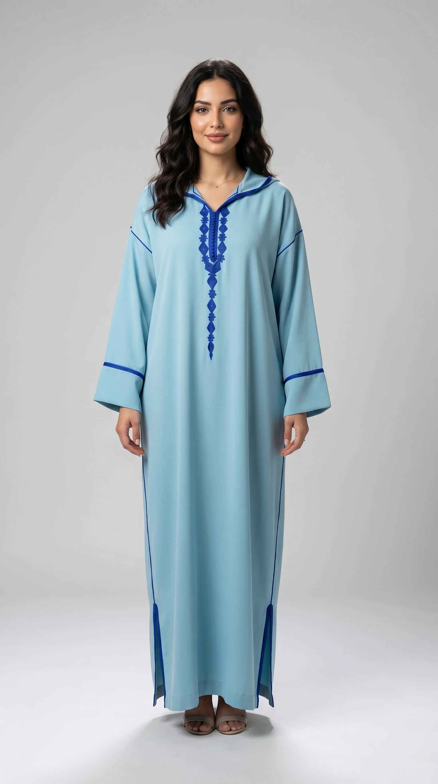 Djellaba Makhzania en Crêpe de Soie
