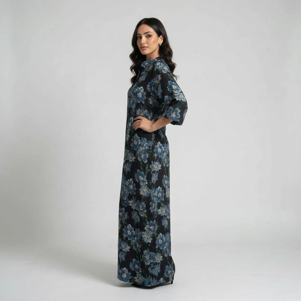 Robe Longue en Lin Imprimé - Bohème Chic & Légère