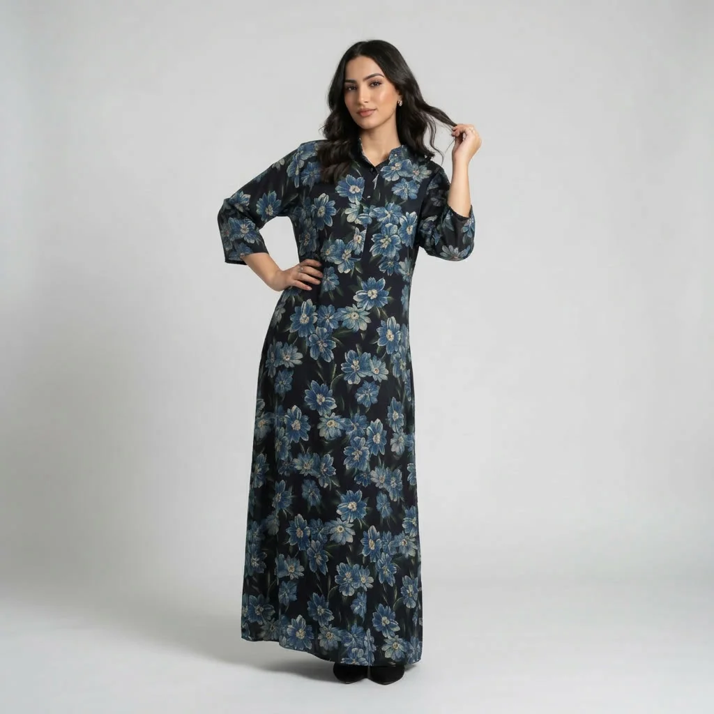 Robe Longue en Lin Imprimé - Bohème Chic & Légère