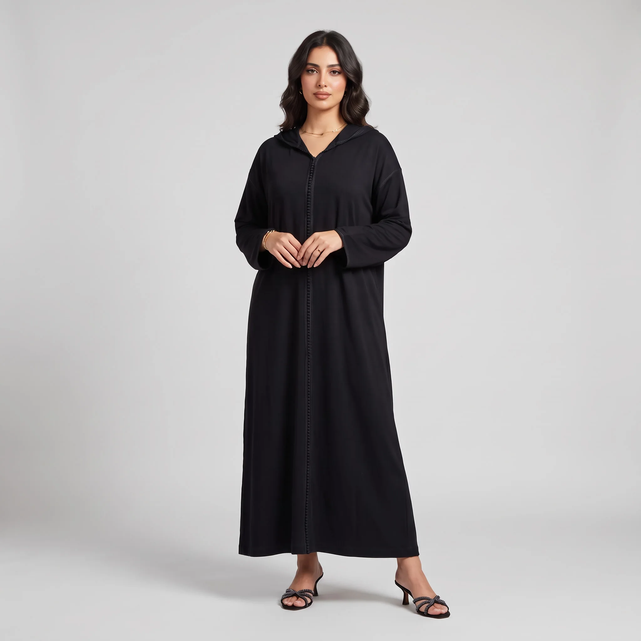 Djellaba d'Hiver en Mlifa Mhafra – Drap de Laine Gaufré & Finition Aakad