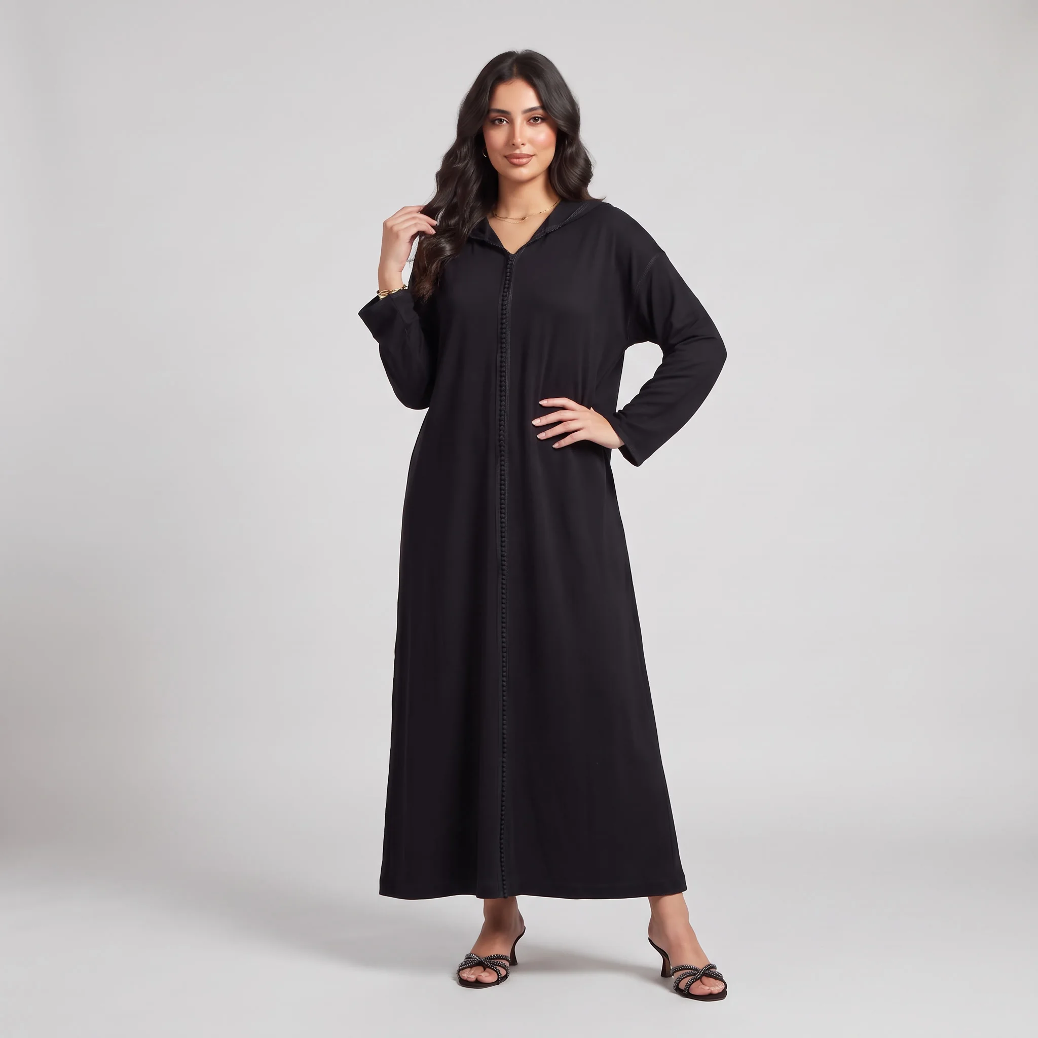 Djellaba d'Hiver en Mlifa Mhafra – Drap de Laine Gaufré & Finition Aakad
