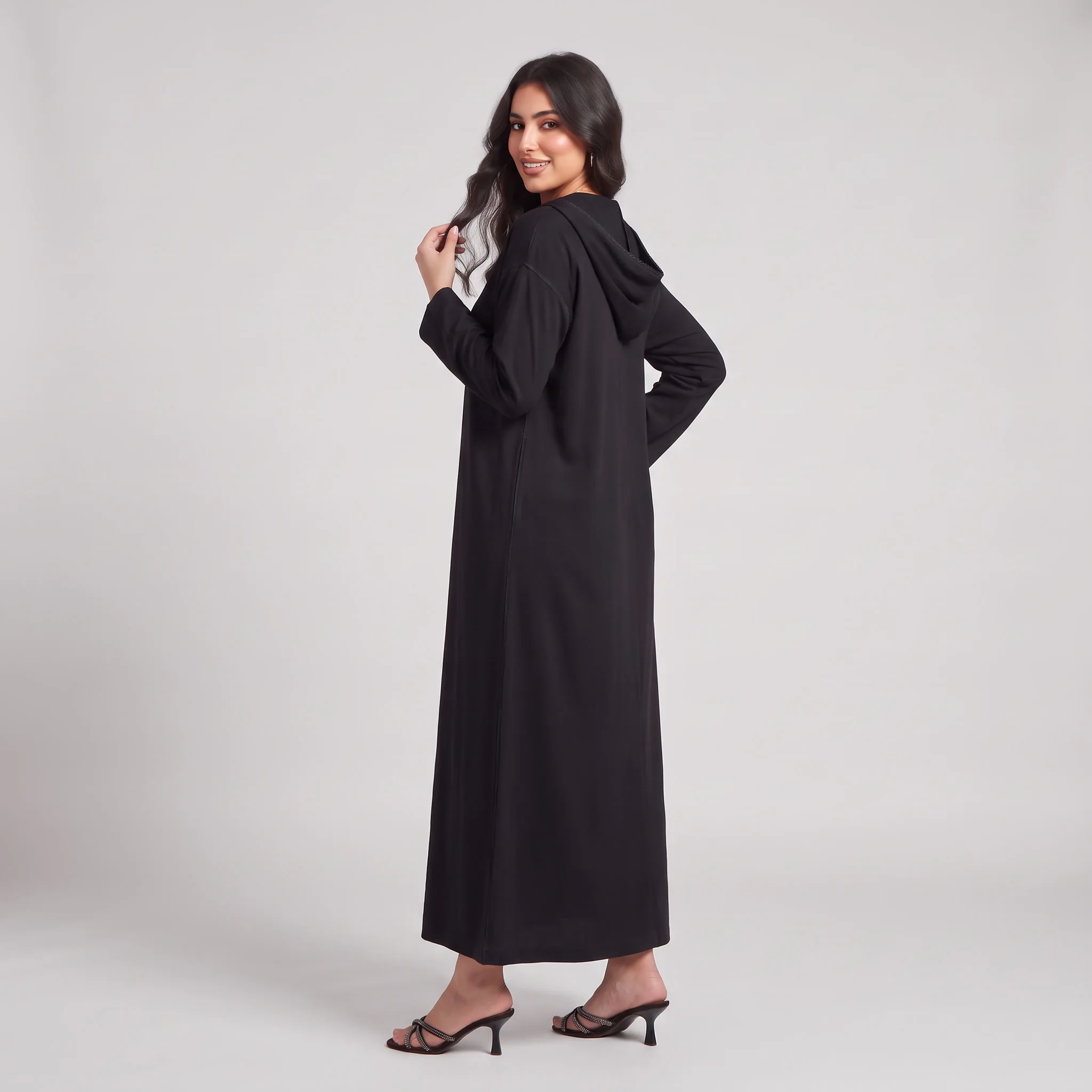 Djellaba d'Hiver en Mlifa Mhafra – Drap de Laine Gaufré & Finition Aakad