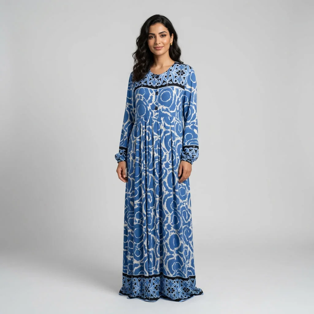 Robe Longue en Lin Imprimé - Bohème Chic & Légère