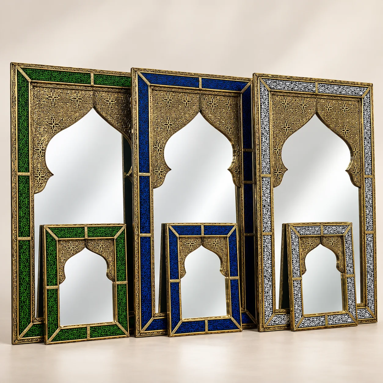 Miroir Artisanal Marocain en Cuivre et Résine