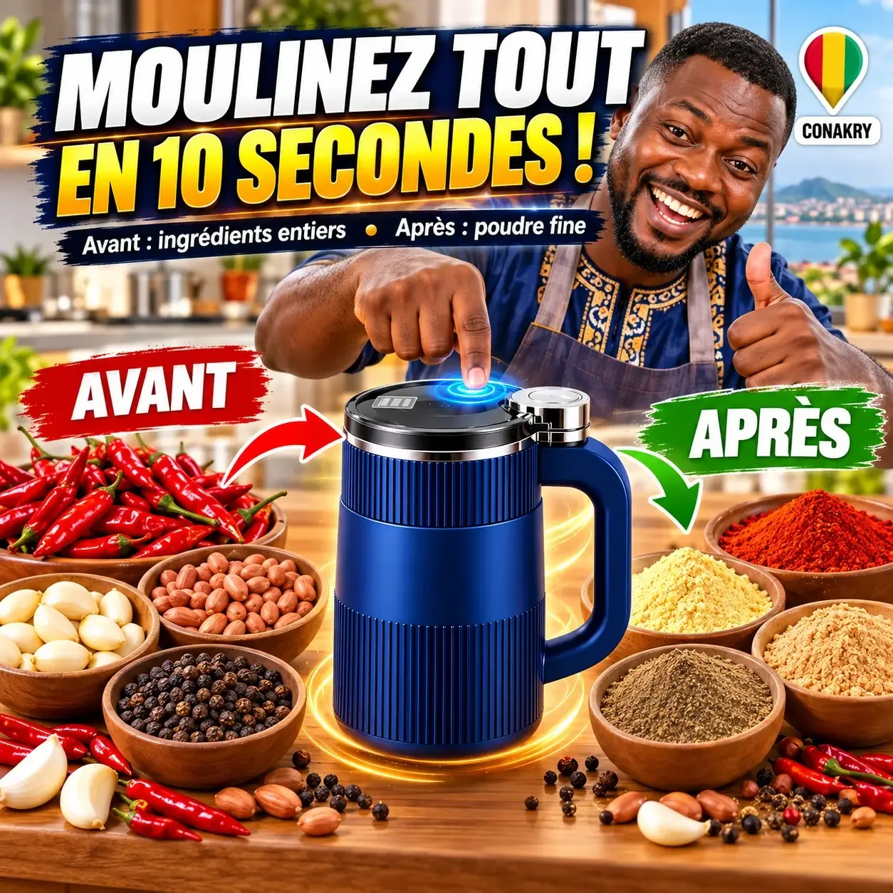☕ Machine de Broyage Multifonctionnelle 🇬🇳