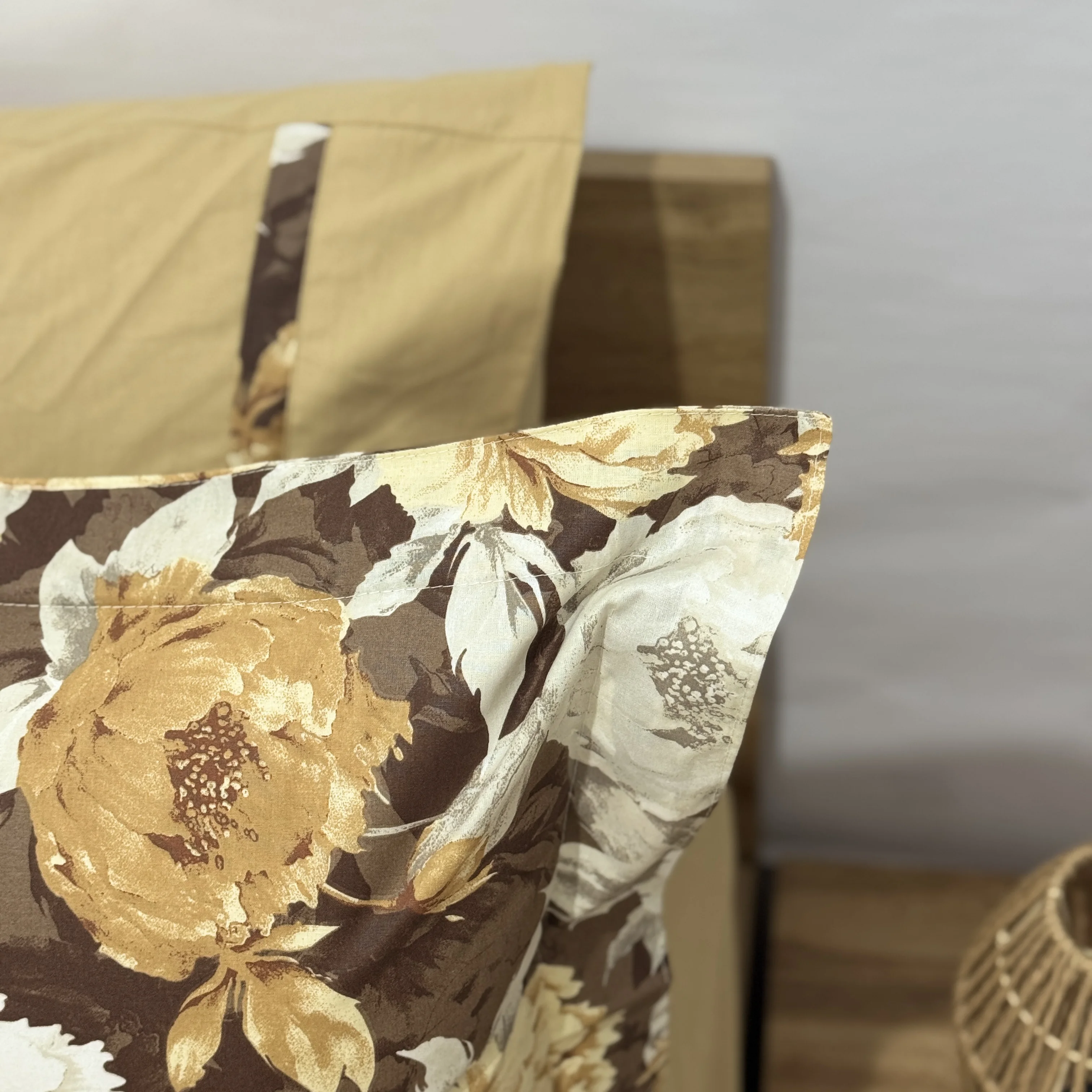 Parure housse de couette "Brown Garden" 100% coton Oeko-Tex - 2 places