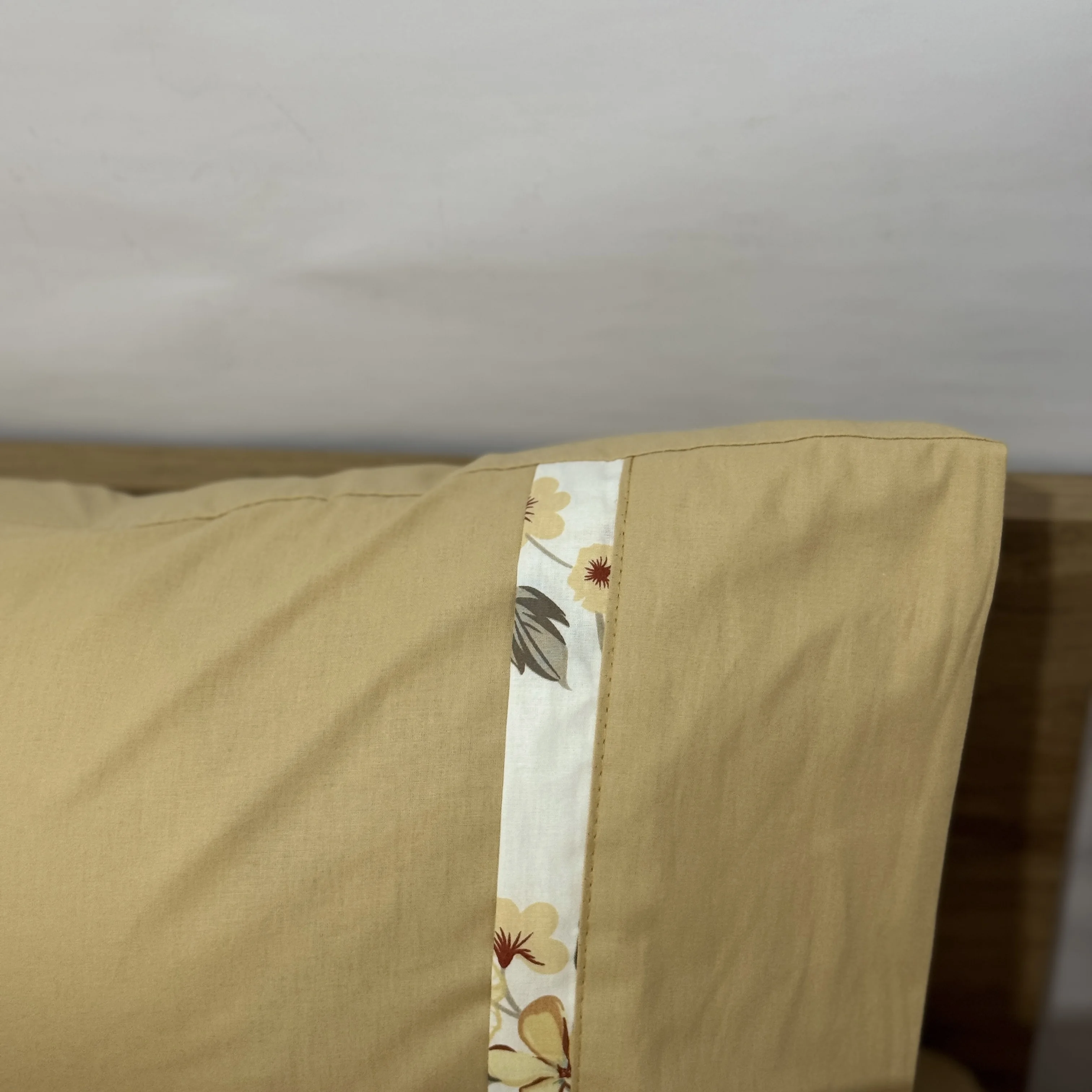 Parure housse de couette "Golden Bloom" 100% coton Oeko-Tex - 2 places