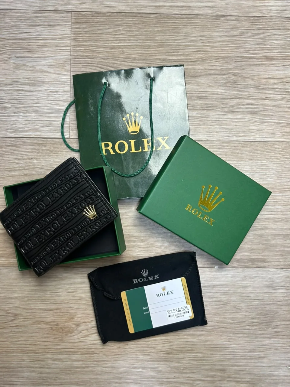 PORTE MONNAIE HOMMES ROLEX NOIR