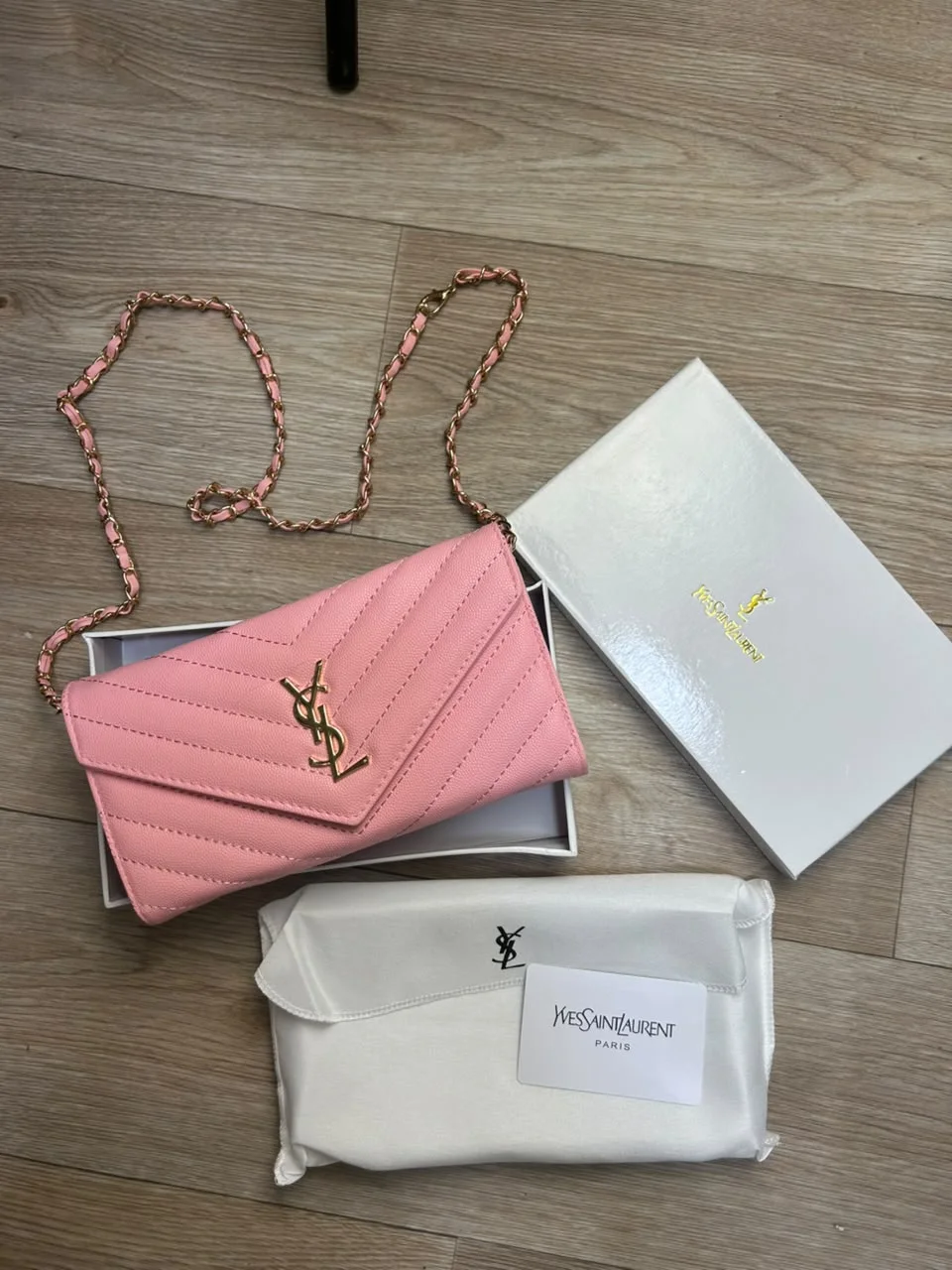 SAC POCHETTE YSL AVEC BANDOULIÈRE FEMMES PINK