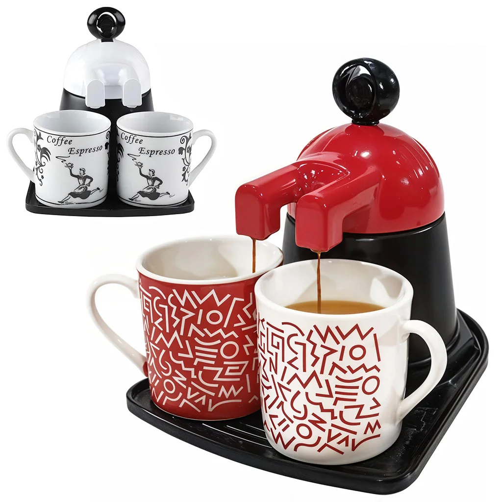 Cafetière MiniBar ☕ ماكينة قهوة صغيرة لتحضير كوبين — حضّر قهوتك في دقائق واطلب الآن! الدفع عند الاستلام 🚚