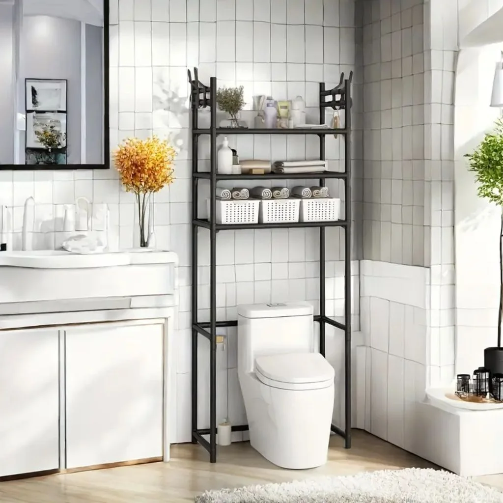 Étagère de Rangement Moderne sur Pied pour Toilettes 3 Tier – رف تخزين المرحاض