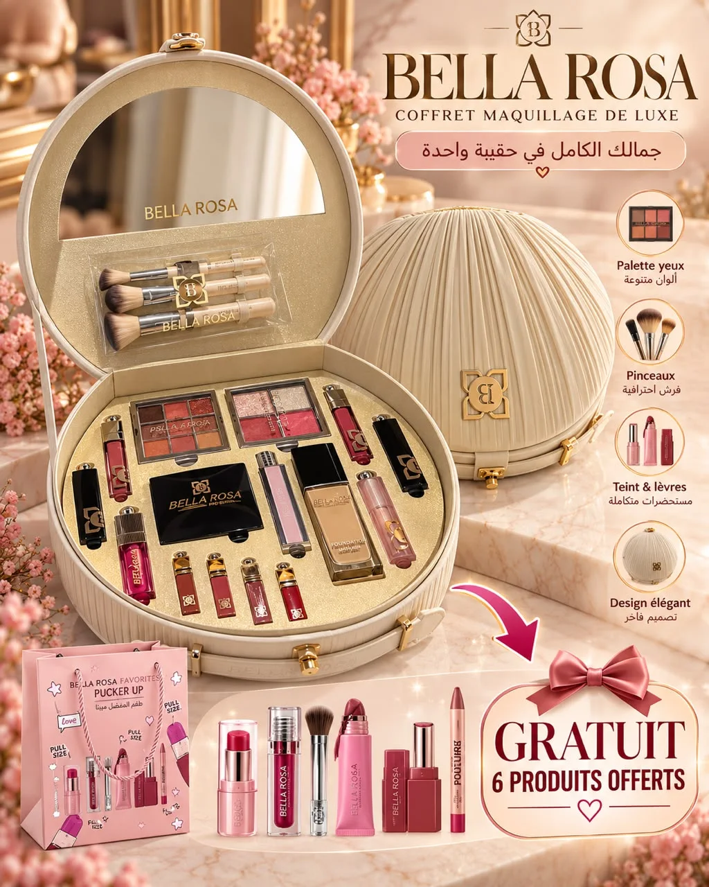 Coffret Prestige BELLA ROSA + 6 Produits Full Size Offerts