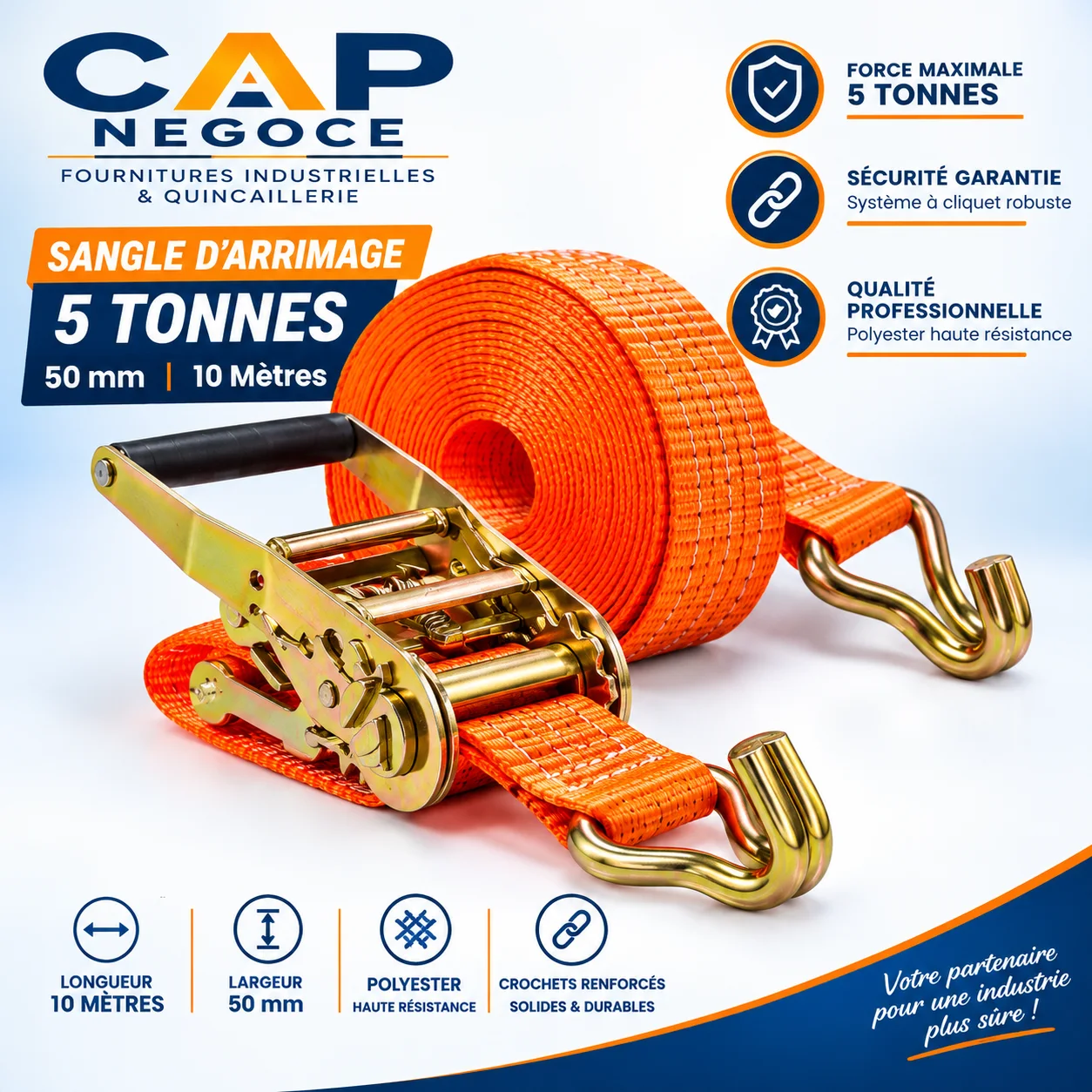 حزام تثبيت 5 طن – 10 أمتار