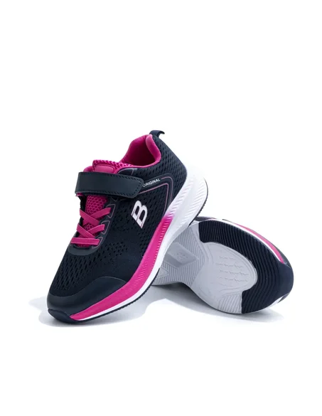Sneakers Casual Enfant Demax 1232E-K – Bleu Marine et Fuchsia