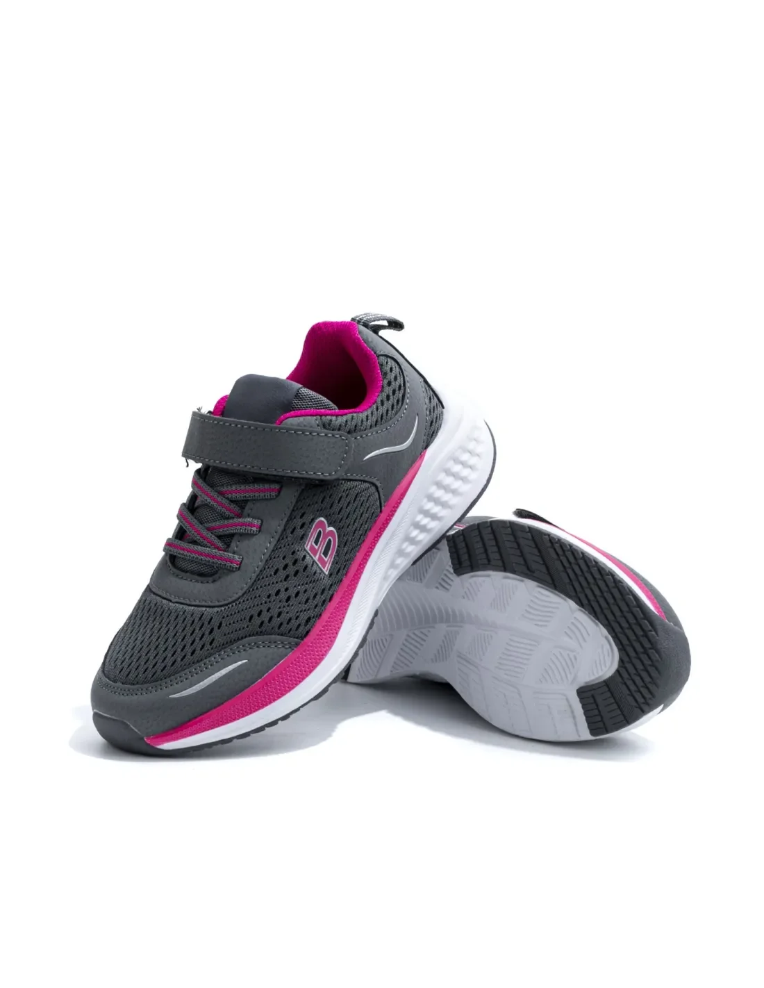 Sneakers Casual Enfant Demax 8760H – Gris et Fuchsia