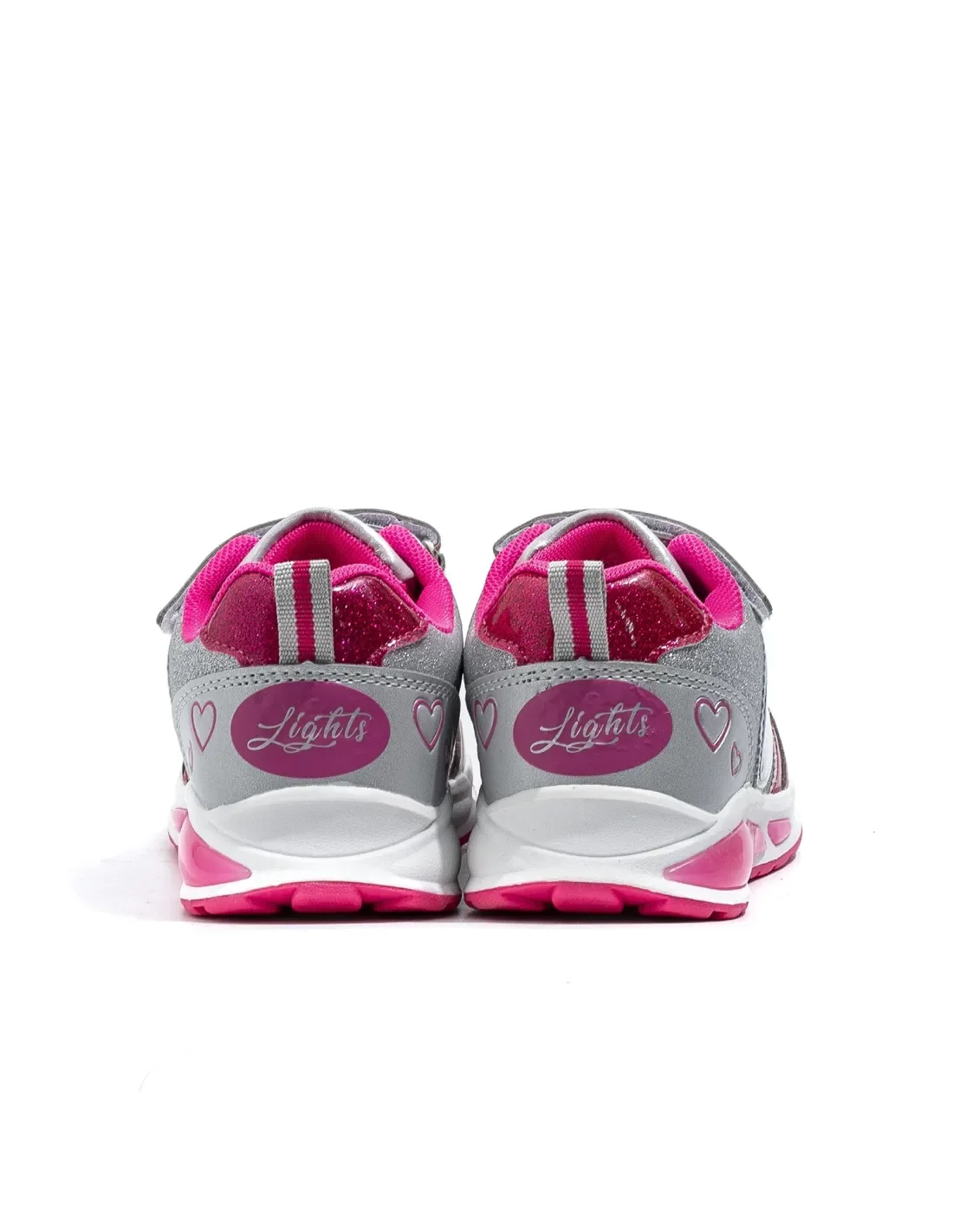 Sneakers Lumineuses Enfant Demax HK231B – Argent et Fuchsia