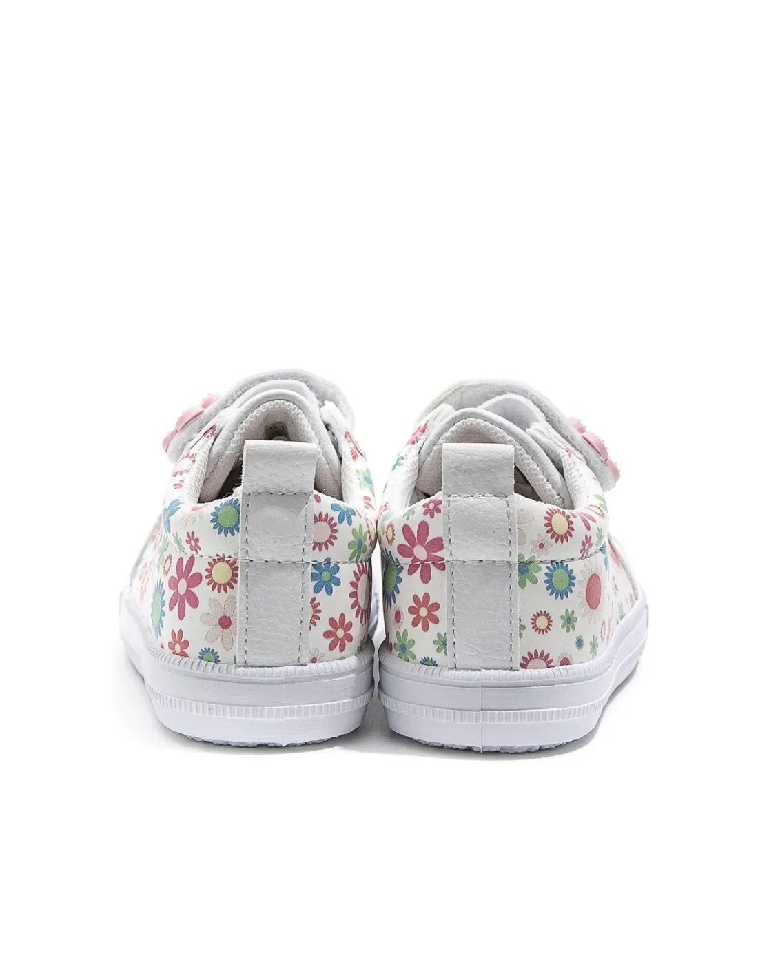 Baskets Sport Enfant Demax J751NA – Blanc et Motifs Fleurs
