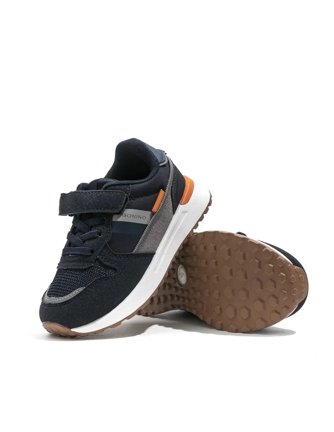 Baskets Sport Enfant Bonino K859B – Bleu Marine et Gris