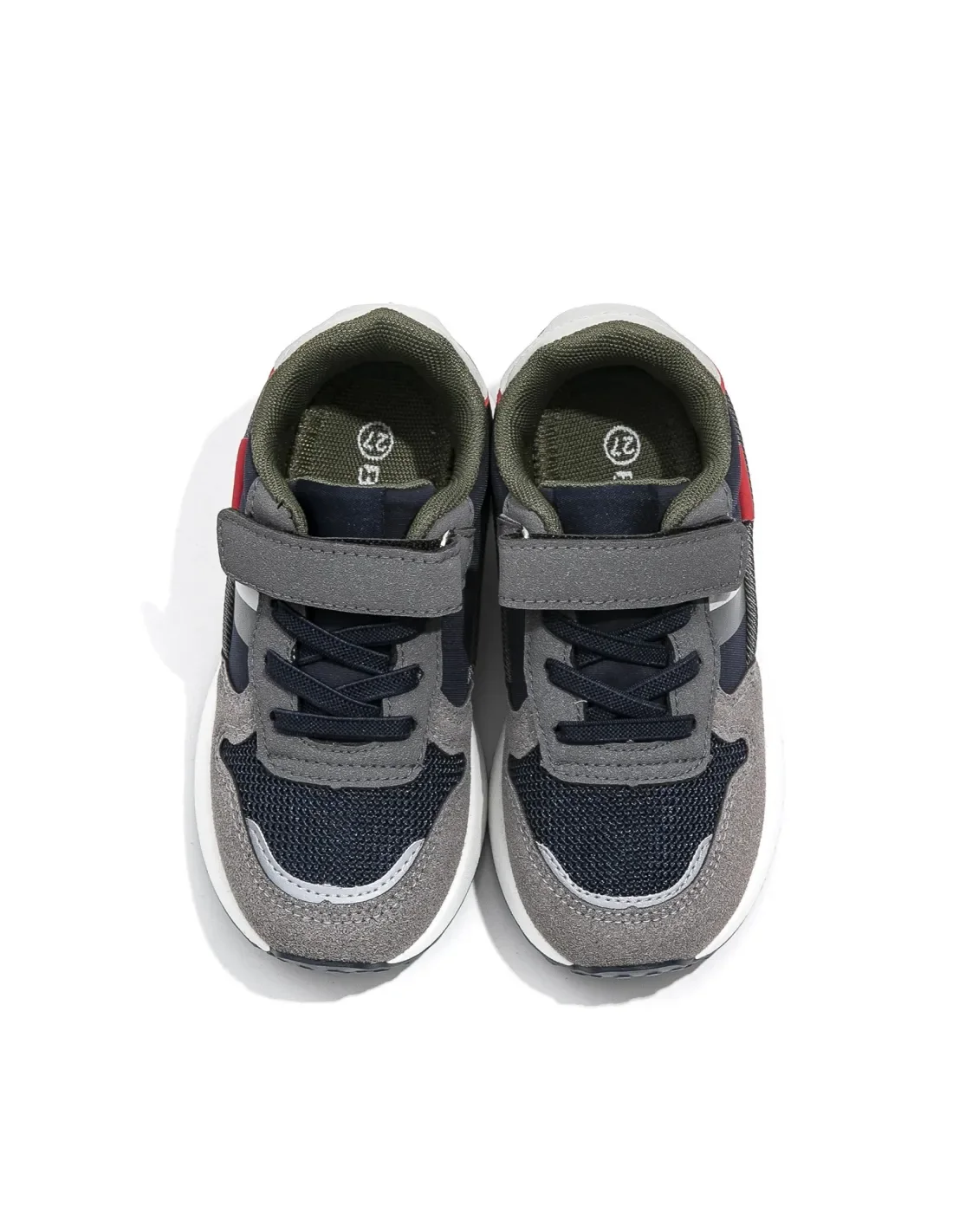 Baskets Sport Enfant Bonino K859B – Gris et Bleu Marine