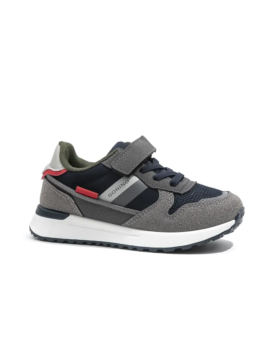 Baskets Sport Enfant Bonino K859B – Gris et Bleu Marine
