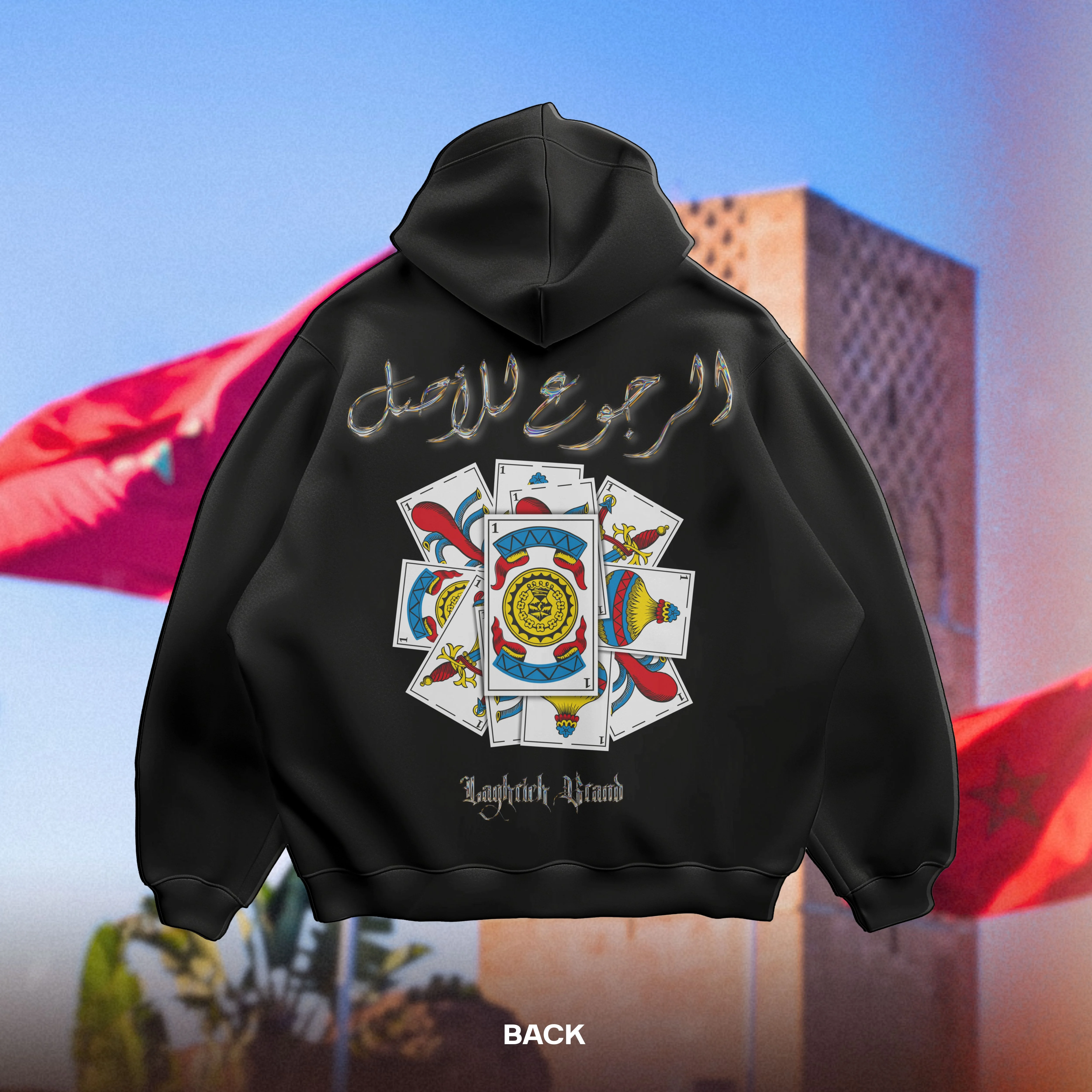 MOROCCAN CARDS — Oversized Hoodie