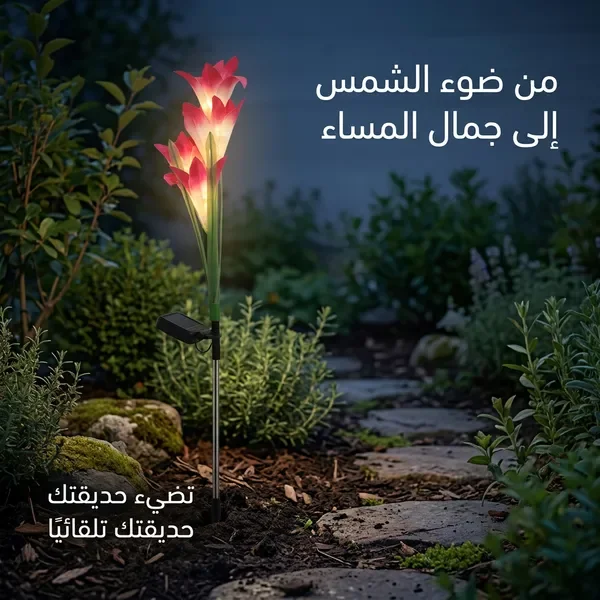 زهور زينة بالطاقة الشمسية تضيء
