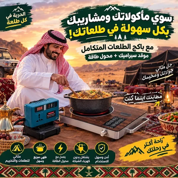 باكدج الطلعات (موقد سيراميك مع مصدر طاقة خارجى )