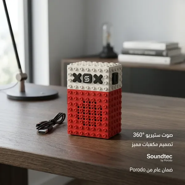 مكبر صوت بلوتوث محمول بتصميم مكعبات ليغو ضمان عام