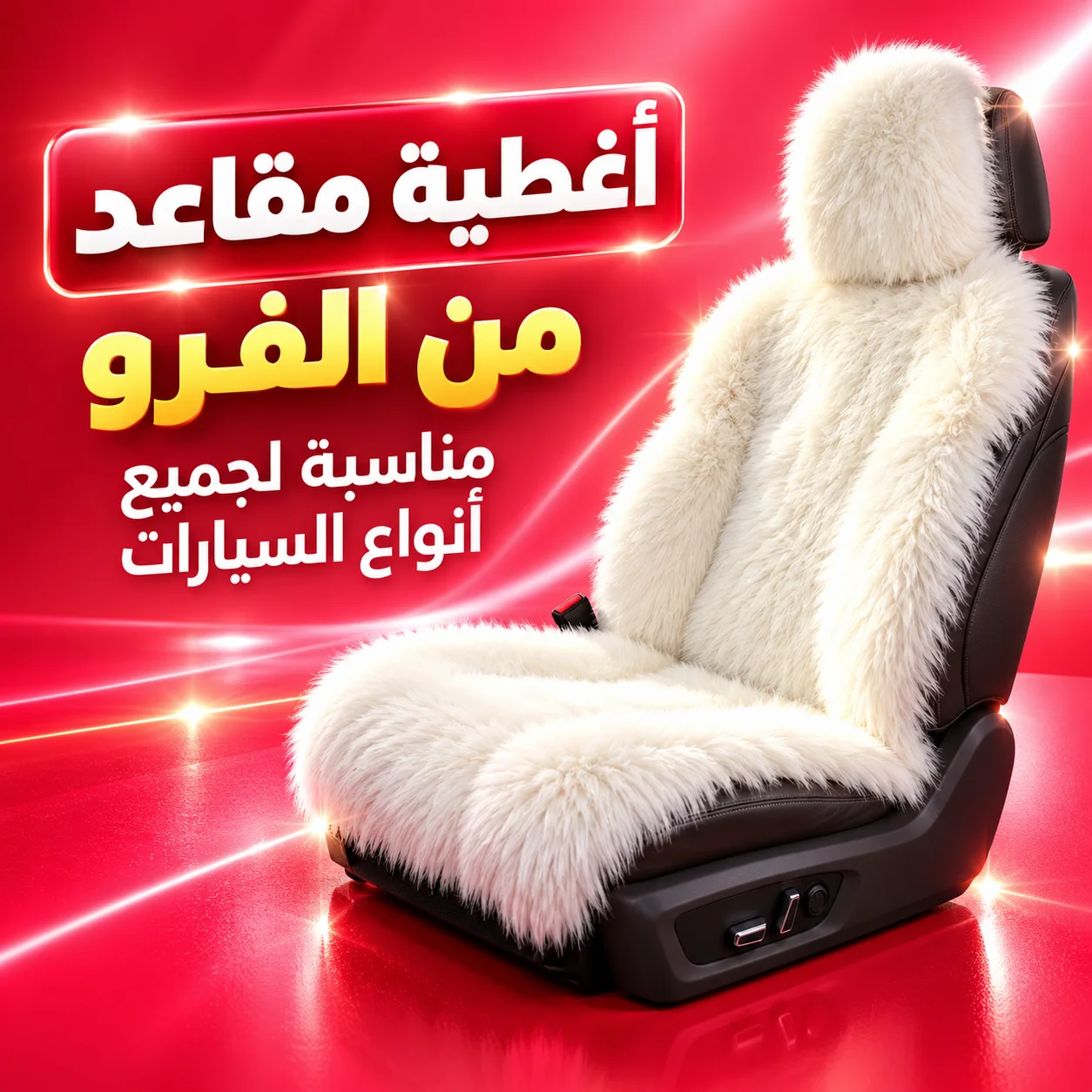 أغطية مقاعد من الفرو  مناسبة لجميع أنواع السيارات